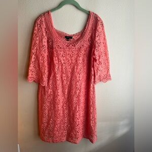 Spense Coral  Lace 3/4 sleeve  Sleeve Dress